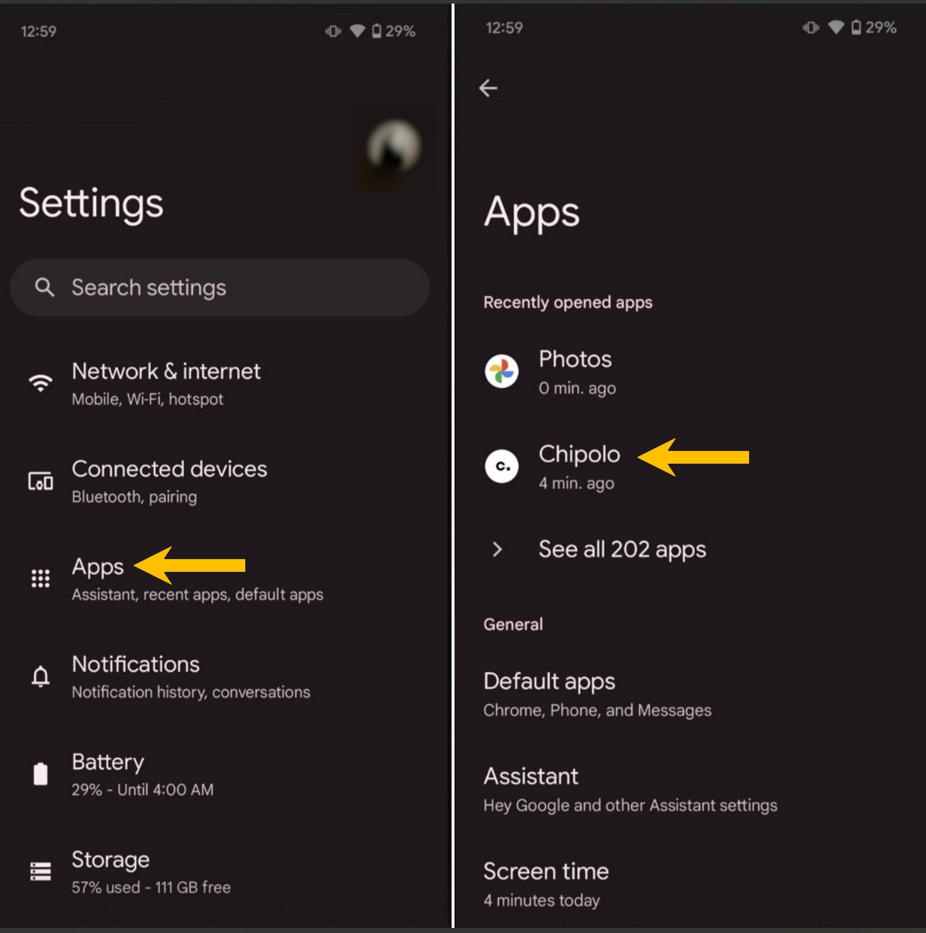 Pixel Phone settings