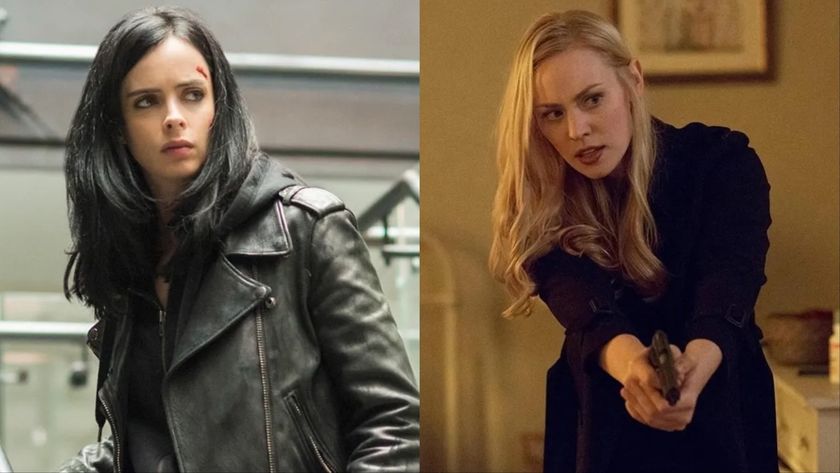 Krysten Ritter as Jessica Jones and Deborah Ann Woll as Karen Page