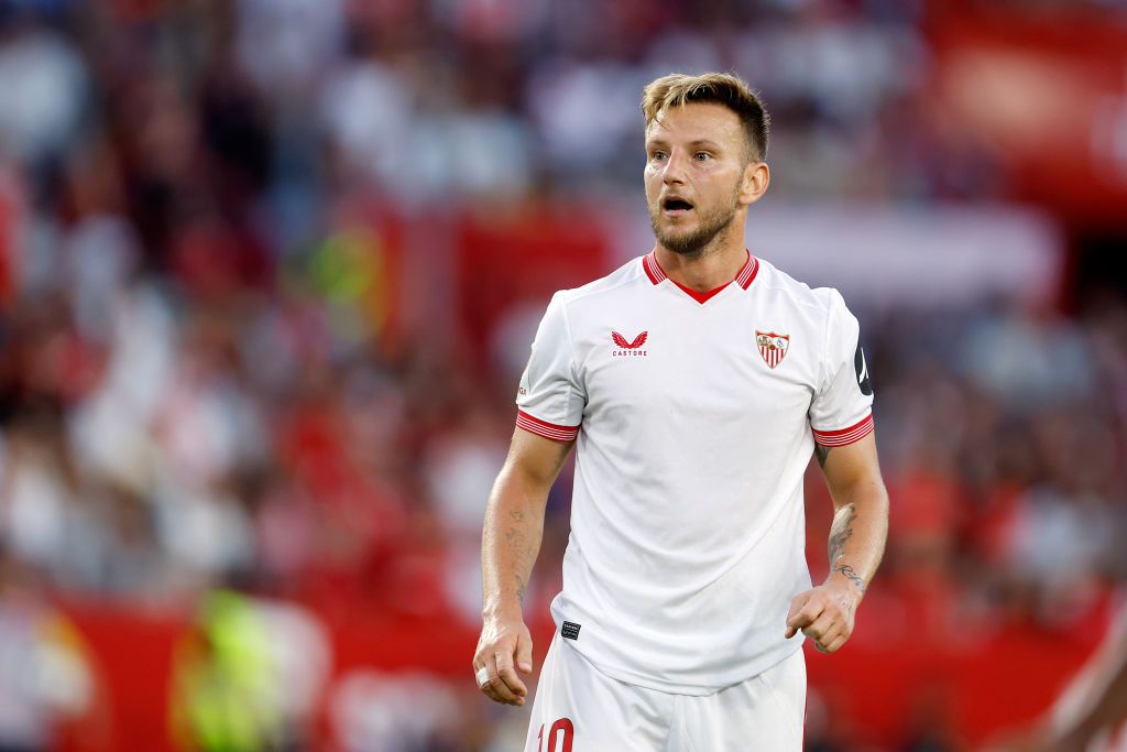 Ivan Rakitic of Sevilla FC during the LaLiga EA Sports match between Sevilla v Las Palmas at the Estadio Ramon Sanchez Pizjuan on September 17, 2023 in Sevilla Spain (Photo by Eric Verhoeven/Soccrates/Getty Images)