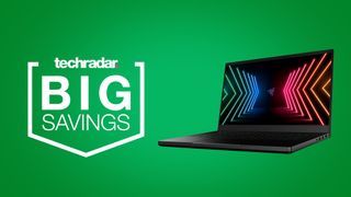 Razer Blade 15 gaming laptop deal header with big savings logo