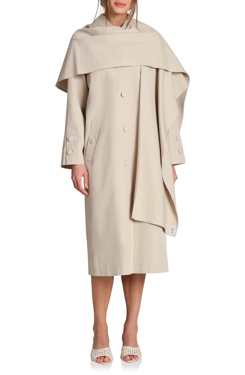 Trench Coat With Removable Scarf
