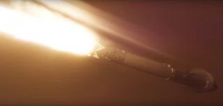 A close up of a Falcon 9 rocket, captured in high resolution by the spaceflight company SpaceX.