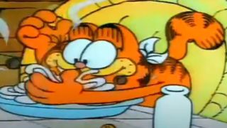 Garfield pigging out on Garfield and Friends