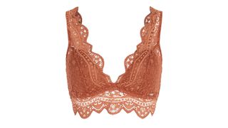 rusty orange Lindex Bralette With Lace, one of w&h's best bralettes picks