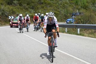 PUERTO DE ANCARES SPAIN AUGUST 30 Marc Soler of Spain and UAE Team Emirates attacks in the breakaway during the La Vuelta 79th Tour of Spain 2024 Stage 13 a 176km stage from Lugo to Puerto de Ancares 1659m UCIWT on August 30 2024 in Puerto de Ancares Spain Photo by Dario BelingheriGetty Images