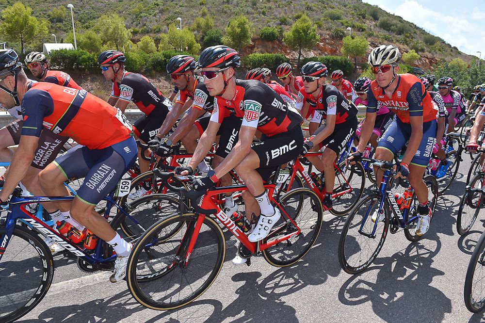 The peloton in action during stage 5 at the Vuelta