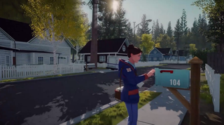 Lake's mail carrier puts a letter in a mailbox
