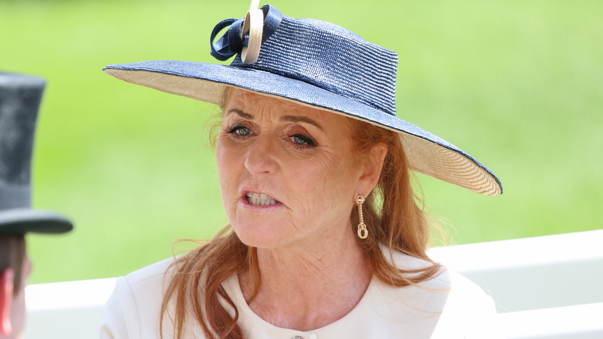 ASCOT, ENGLAND - JUNE 19: Sarah Ferguson Duchess of York speaks as she attends day two of Royal Ascot 2024 at Ascot Racecourse on June 19, 2024 in Ascot, England. (Photo by Chris Jackson/Getty Images)