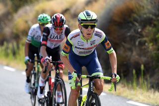 EL BARRACO SPAIN AUGUST 29 Louis Meintjes of South Africa and Team Intermarch Wanty Gobert Matriaux competes in the breakaway during the 76th Tour of Spain 2021 Stage 15 a 1975km km stage from Navalmoral de la Mata to El Barraco lavuelta LaVuelta21 on August 29 2021 in El Barraco Spain Photo by Tim de WaeleGetty Images