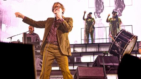 Jarvis Cocker of Pulp onstage at London's O2 arena