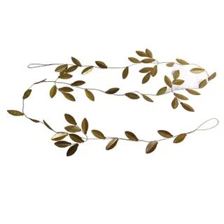 St. Nicholas Square Gold Metal Leaf Garland