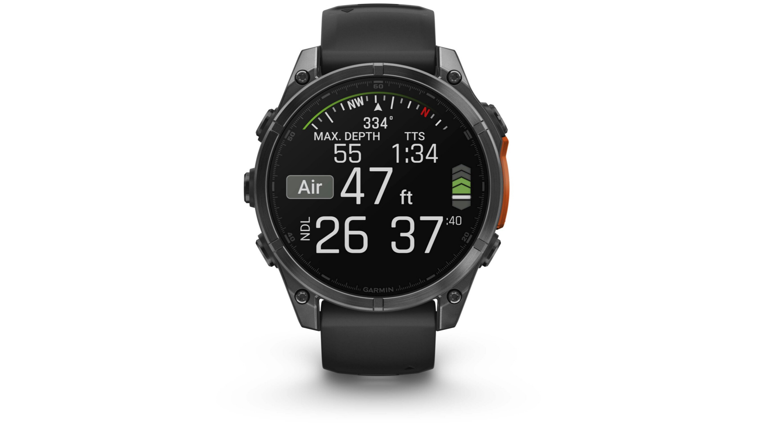 Garmin Fenix 8 showing Dive workout mode