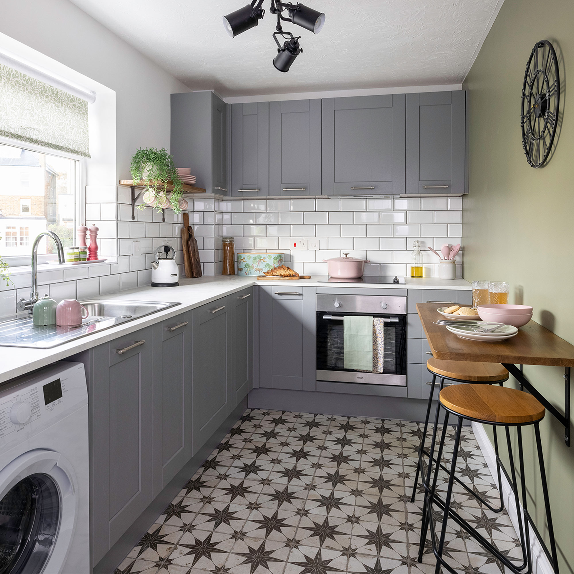 This cramped galley kitchen has been given a spacious makeover