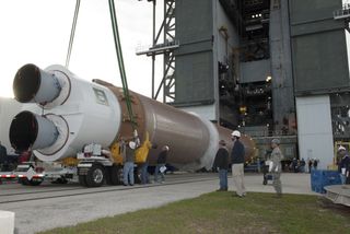 United Launch Alliance Atlas V Rocket Prepared for Stacking