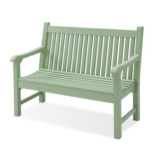 Psilvam Garden Bench, 2-Person Poly Lumber Patio Bench, All-Weather Outdoor Bench That Never Rot, Memorial Bench, Suit for Garden, Porch and Park (green)