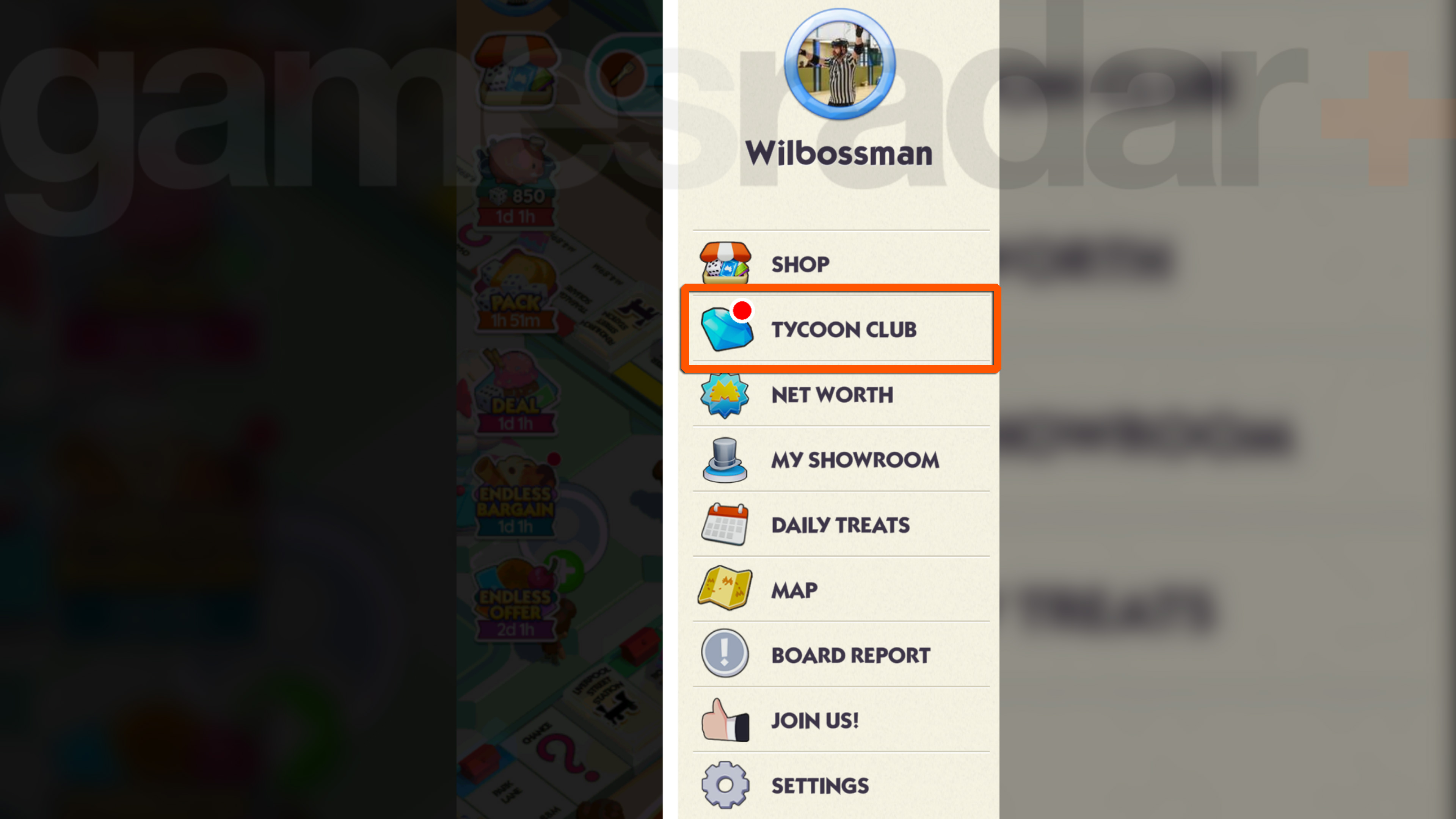 Notification that Monopoly Go Tycoon Club rewards are available