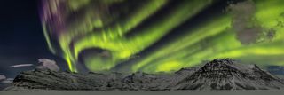 ‘Rayed Bands over Kálfafellsstaður’ was shot using four Canon R5 cameras each with a 40mm lens.