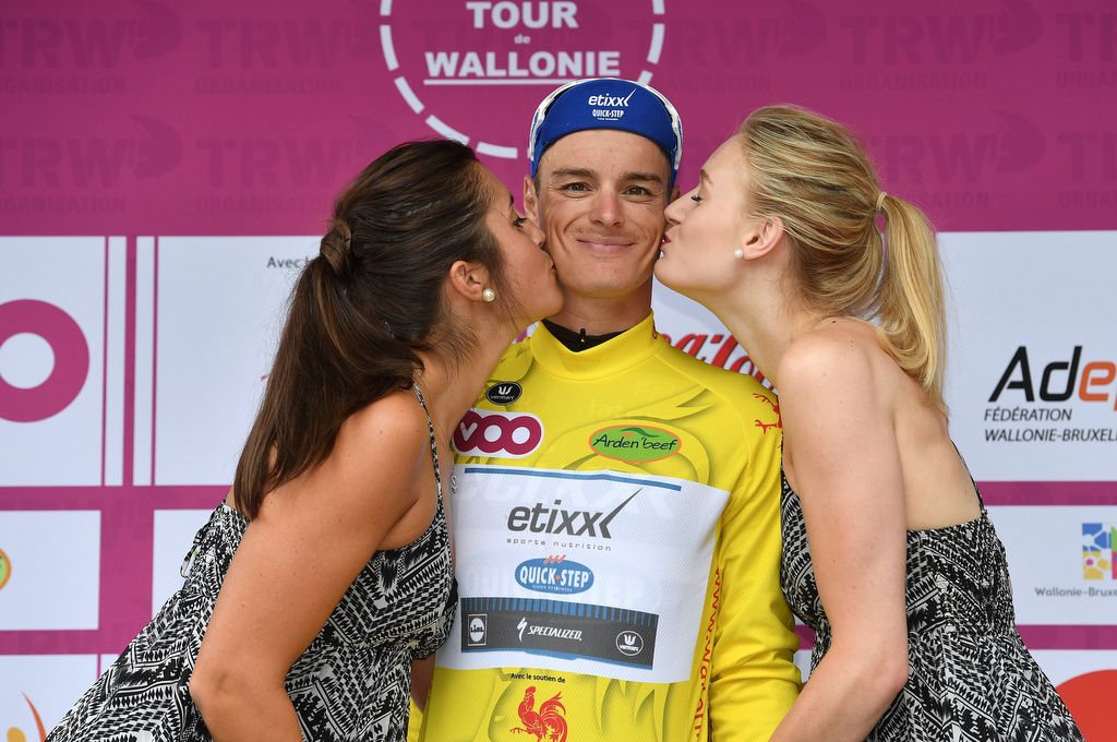 Smiles for new race leader Gianni Meersman (Etixx-QuickStep)