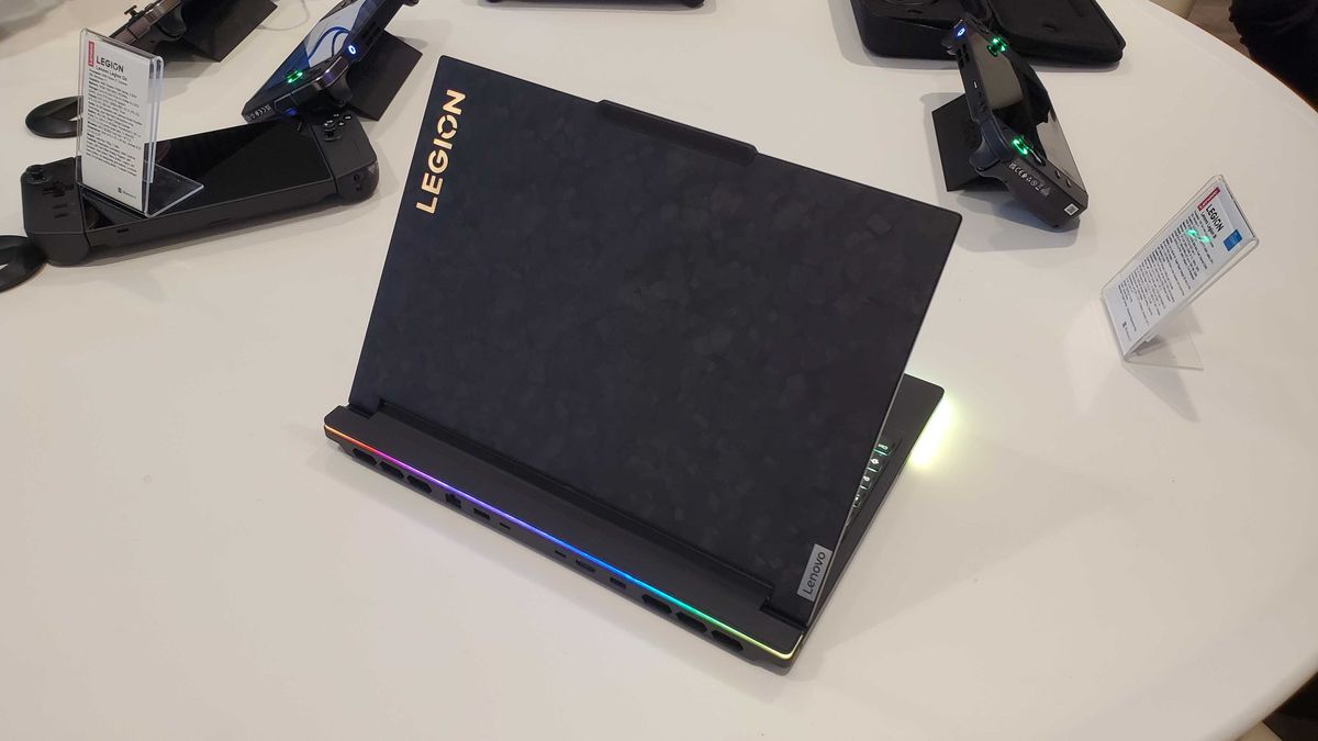 black gaming laptop with textured chassis