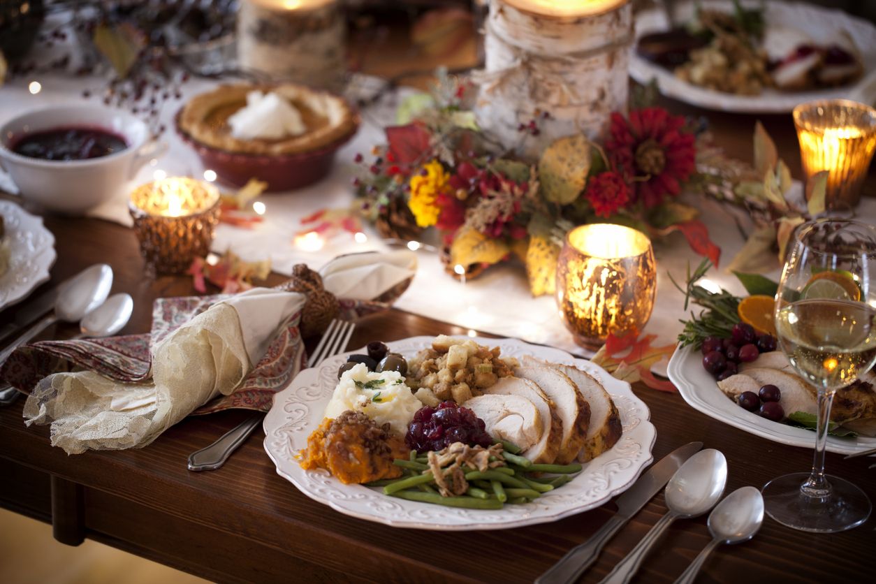 Thanksgiving dinner plate.