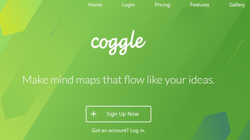 Website screenshot of Coggle (July, 2025)