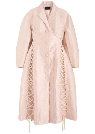 Lace-Up Cloqué Coat