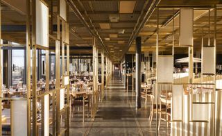 An inside view of the dining tables at the restaurant Tak — Stockholm