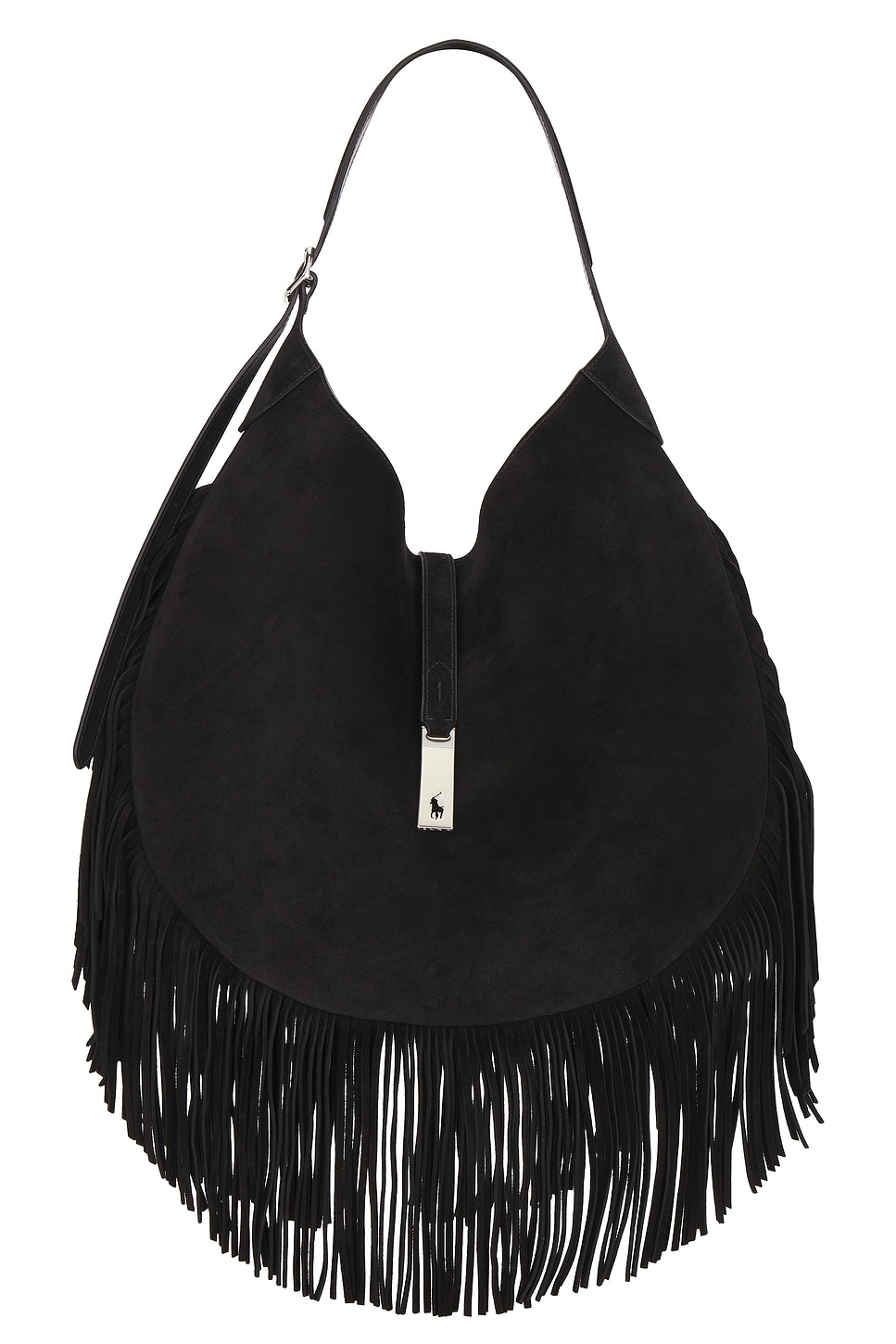 Suede Fringe Shoulder Bag Large