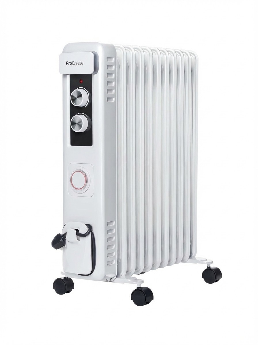 Pro Breeze 2500w 11 Fins Oil Filled Radiator Heater