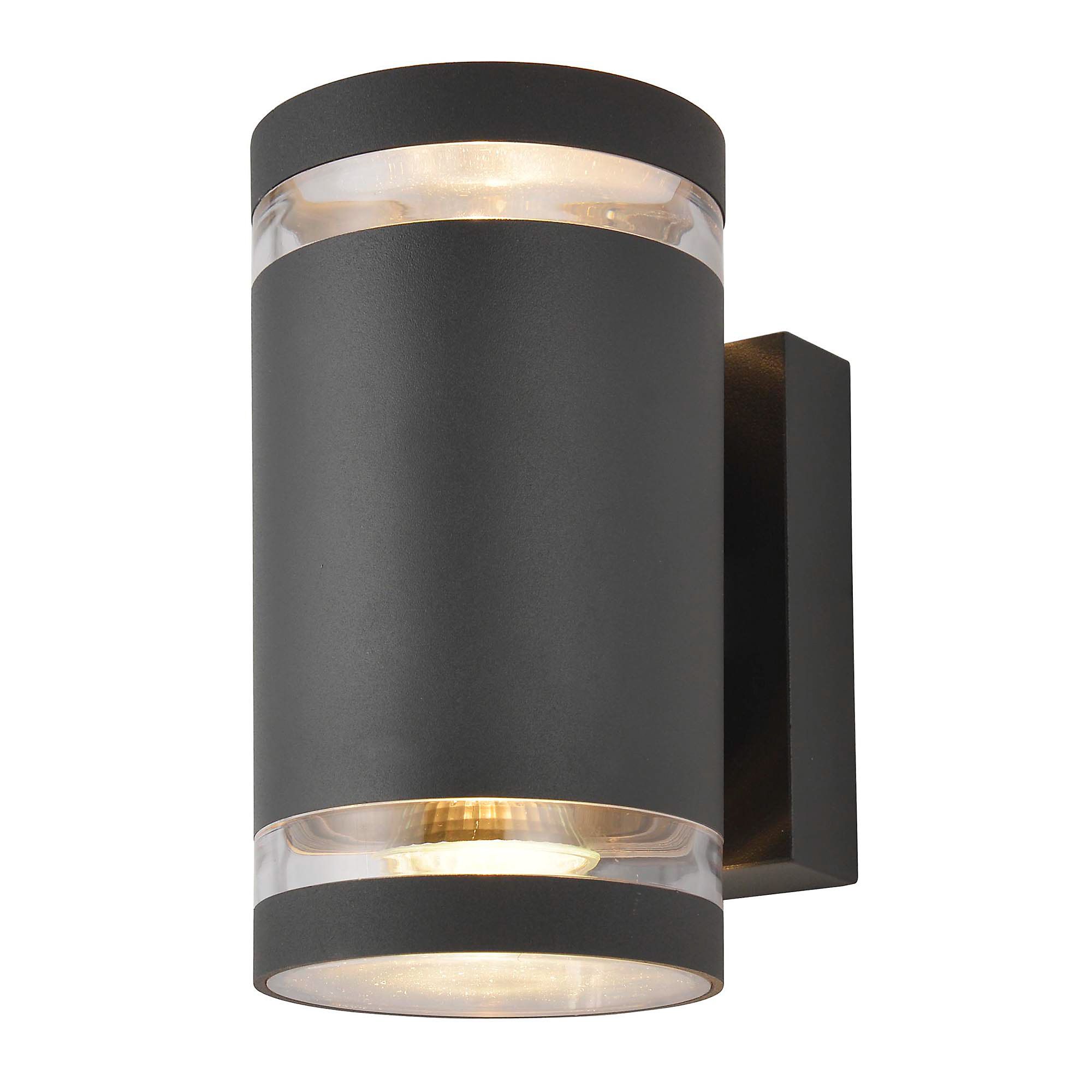 Litecraft Helo Dark Grey 2 Lamp Outdoor Up and Down Wall Light