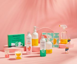 Products from Drew Barrymore's cleaning product line for Grove Co