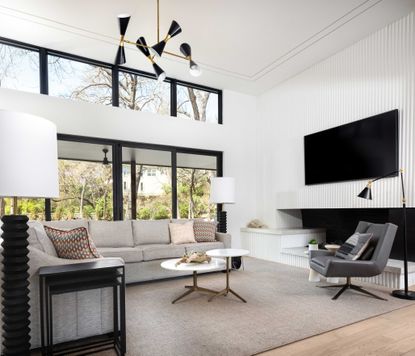 a modern white living room
