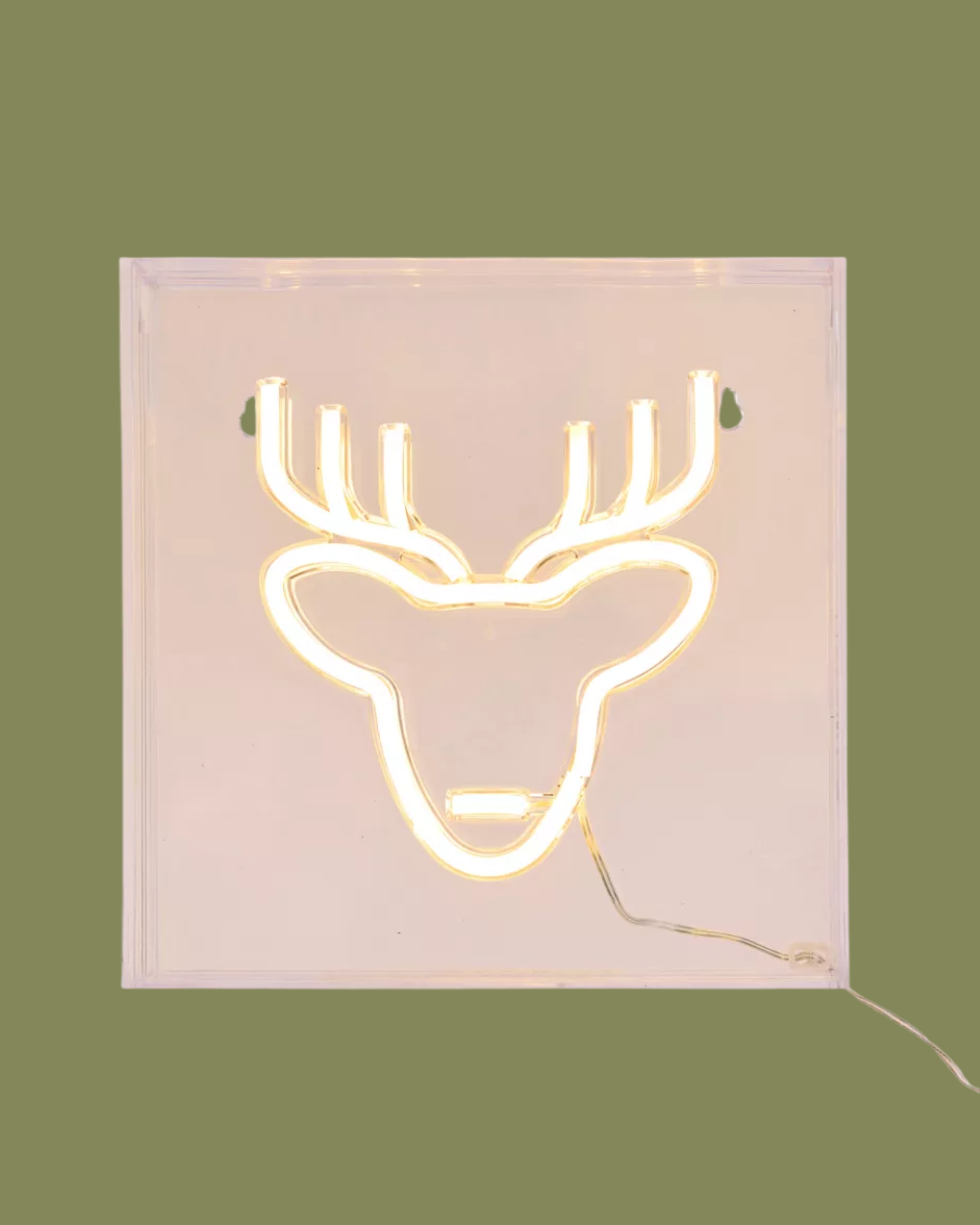SELFRIDGES EDIT, Neon Reindeer Warm-White Christmas Sign