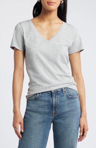 Everyday V-Neck Pima Cotton Blend T-Shirt