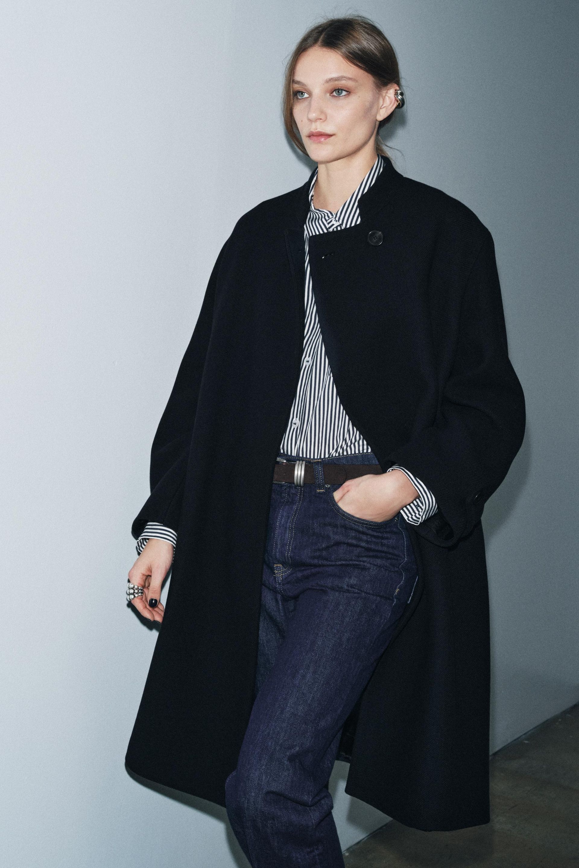 Wool Blend Coat Zw Collection