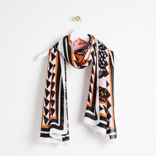 Orange & Black Leopard Lightweight Scarf