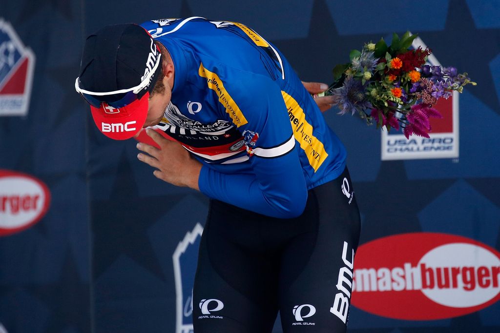 Taylor Phinney takes a bow on the podium