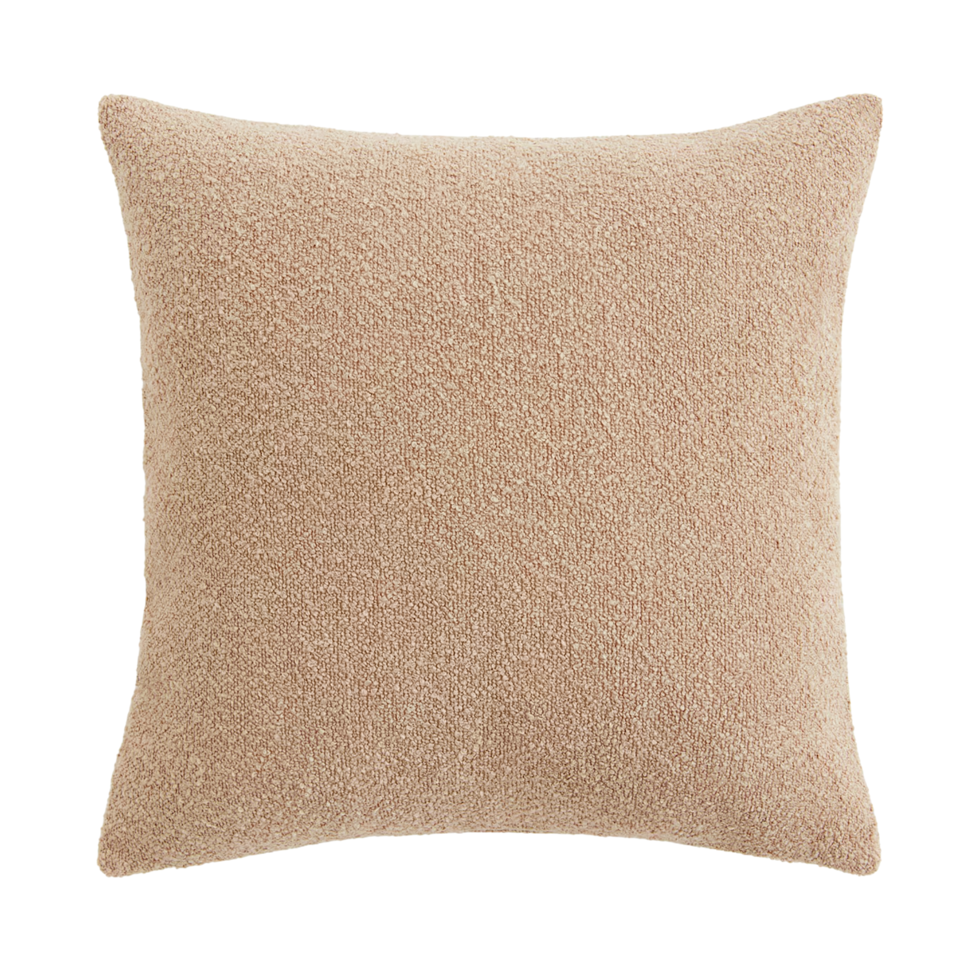 a tan boucle throw pillow