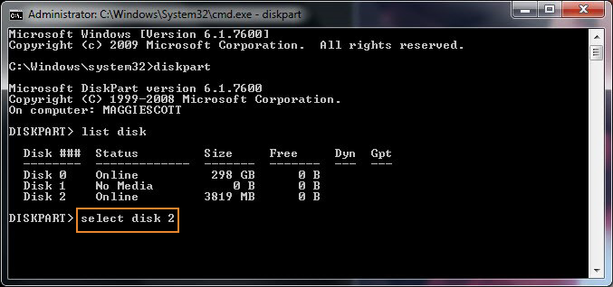 Formatting a drive.