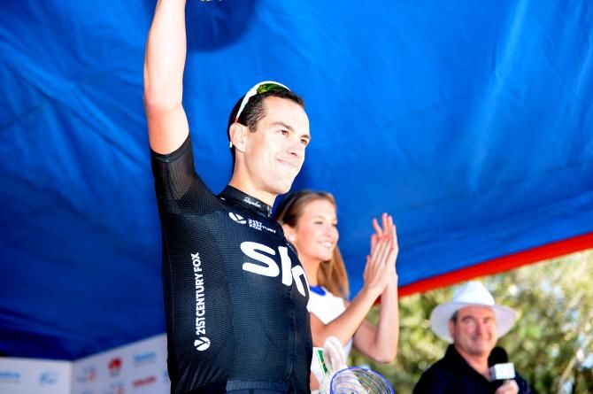 Richie Porte (Sky) gives the crowd a wave
