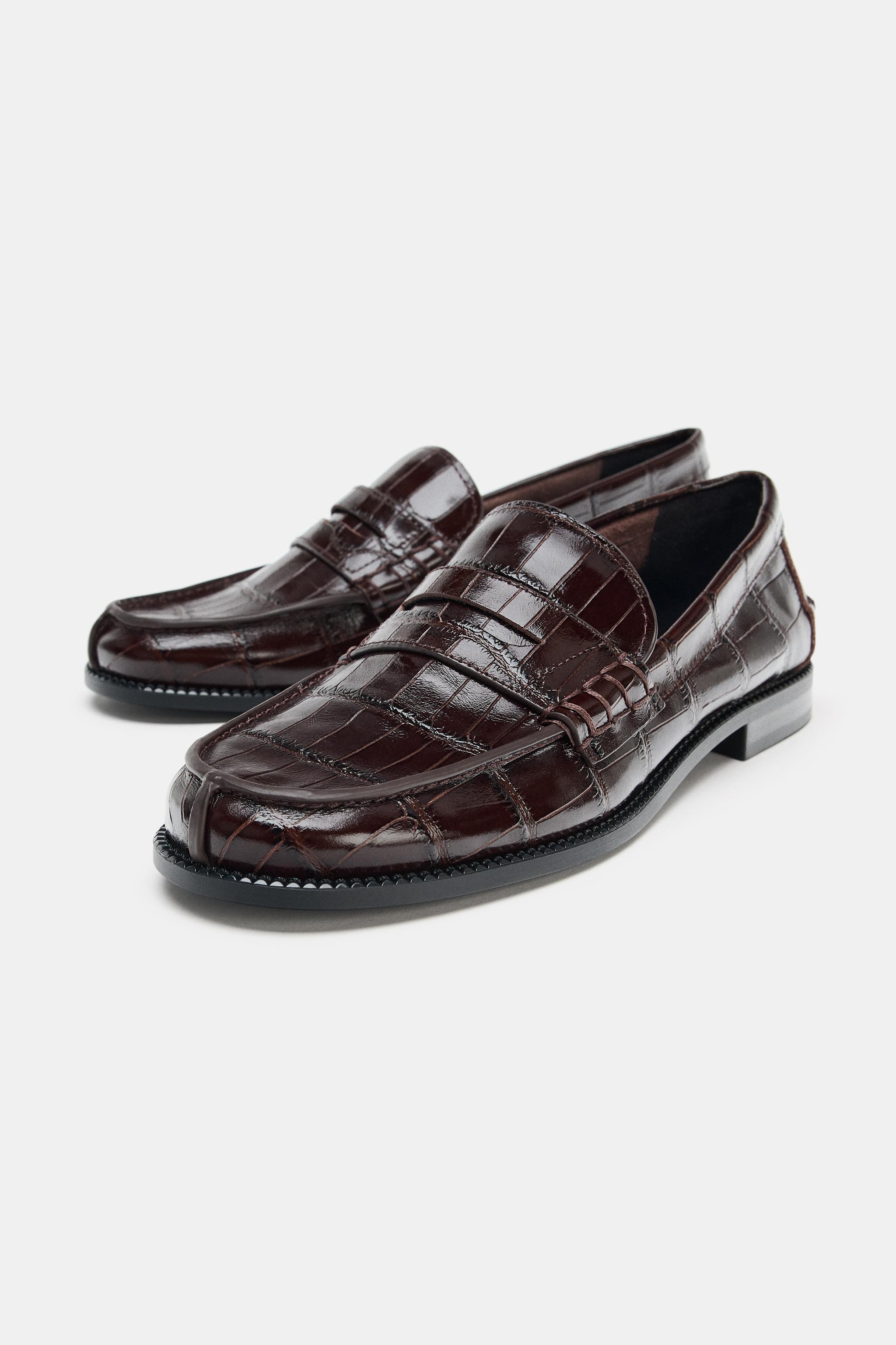 Embossed Leather Loafers