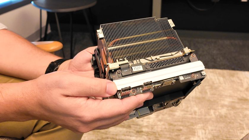 Valve&#039;s new Steam Machine during a visit to Valve HQ in Bellevue, Washington. The Steam Machine is a compact living room gaming PC.