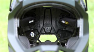 close up of the inside of the Fox Racing Proframe RS Taunt helmet