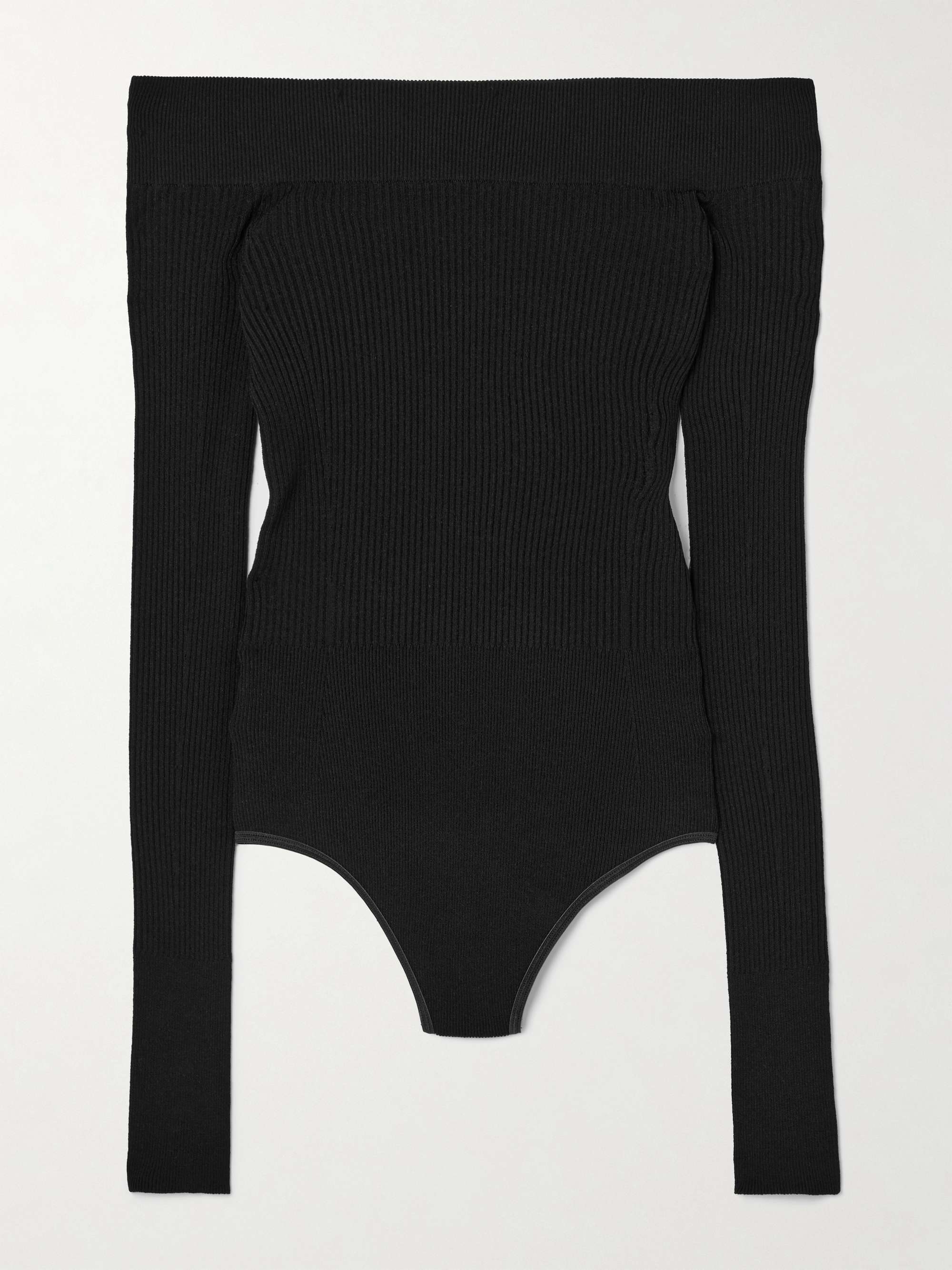 Off-The-Shoulder Ribbed-Knit Bodysuit