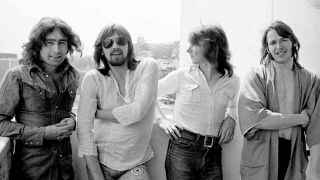 Bad Company on the balcony of a Los Angeles hotel in 1974