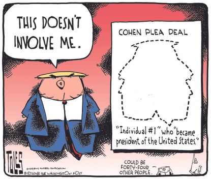 Political cartoon U.S. Trump Michael Cohen guilty