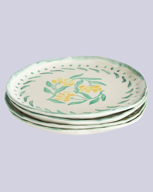 Set of 4 Capria Flat Sandstone Plates