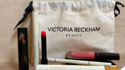 tori wearing Victoria Beckham Beauty products