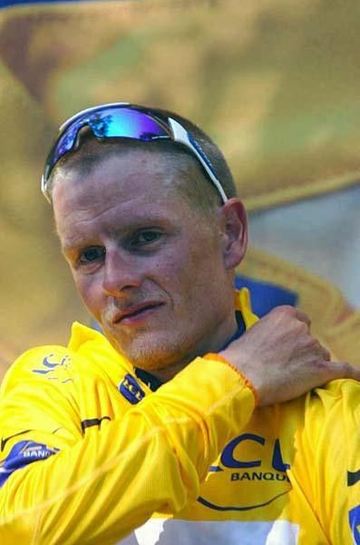 Michael Rasmussen with another yellow jersey and one of the hottest days so far checked off .
