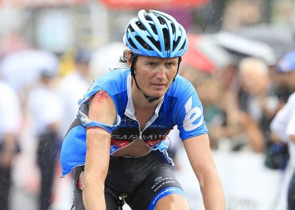Johan Vansummeren (Garmin-Sharp) looks like he went through a paper shredder.